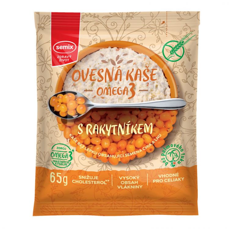 Semix Ovsená kaša omega 3 s rakytníkom bez lepku 65g