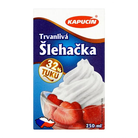 Kapucín trvanlivá smotana na šľahanie 32% 250ml