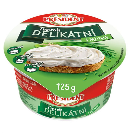 PRESIDENT Delikátní Tvaroh Pažitka 125 g