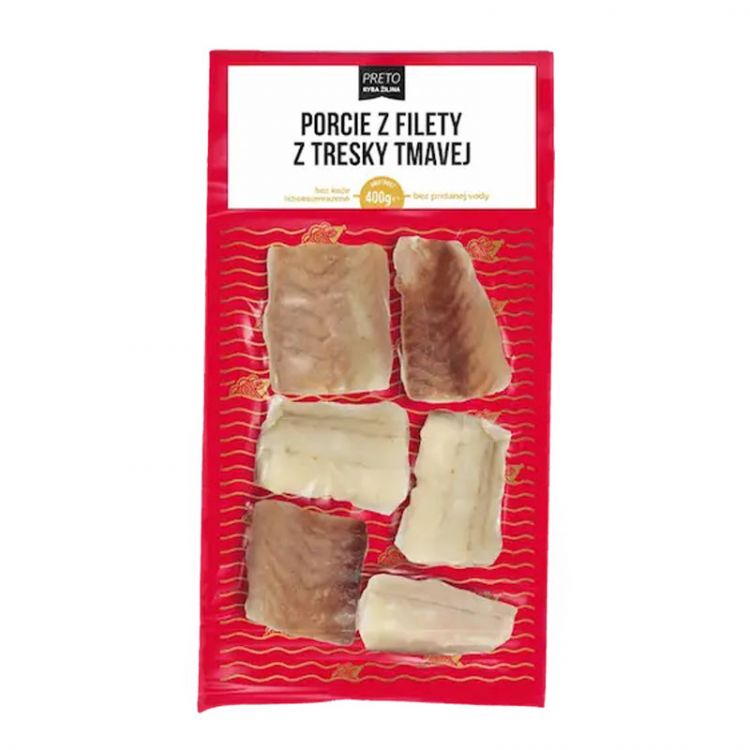 Preto Porcie z filety z tresky  tmavej 400g